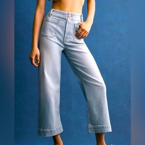 The Colette Cropped High-Rise WideLeg Jeans by Maeve